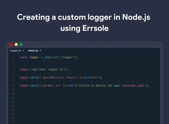 Errsole Custom Logger